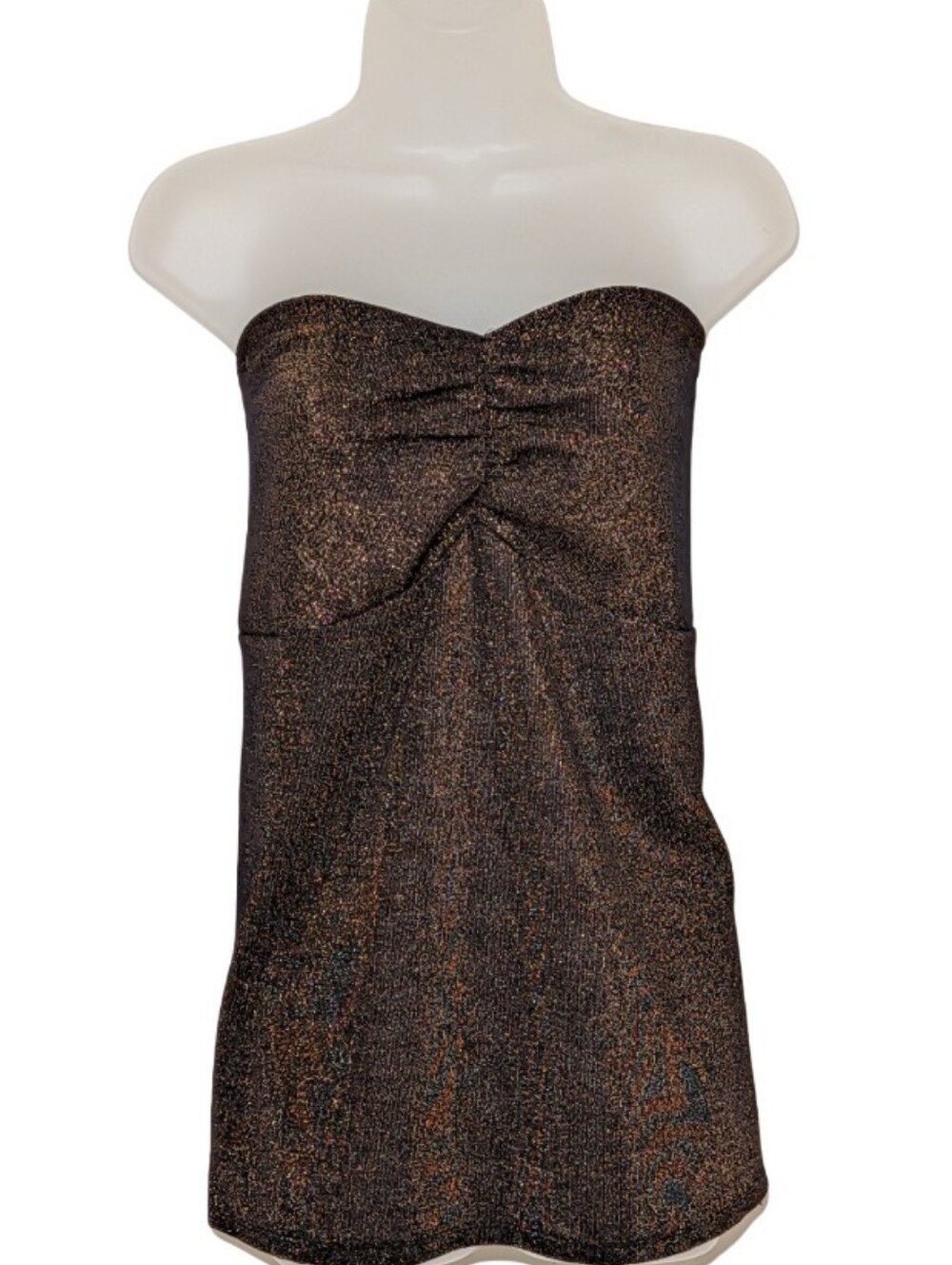 Torrid |  Bronze and Black Strapless Shimmer Tube Top | Plus Size | Summer Chic